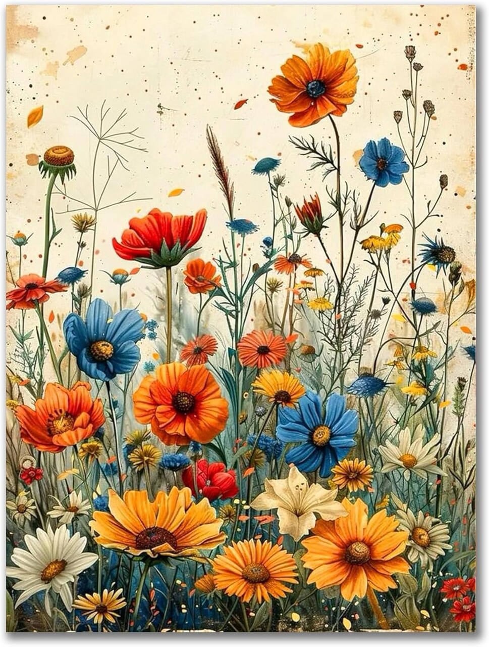 Wild Flowers Diamond Art Painting for Adults,Diamond Art Kits,5D Diamond Painting for Adults,Gem Art Kits for Gift Home Decor